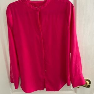 Hot pink button down